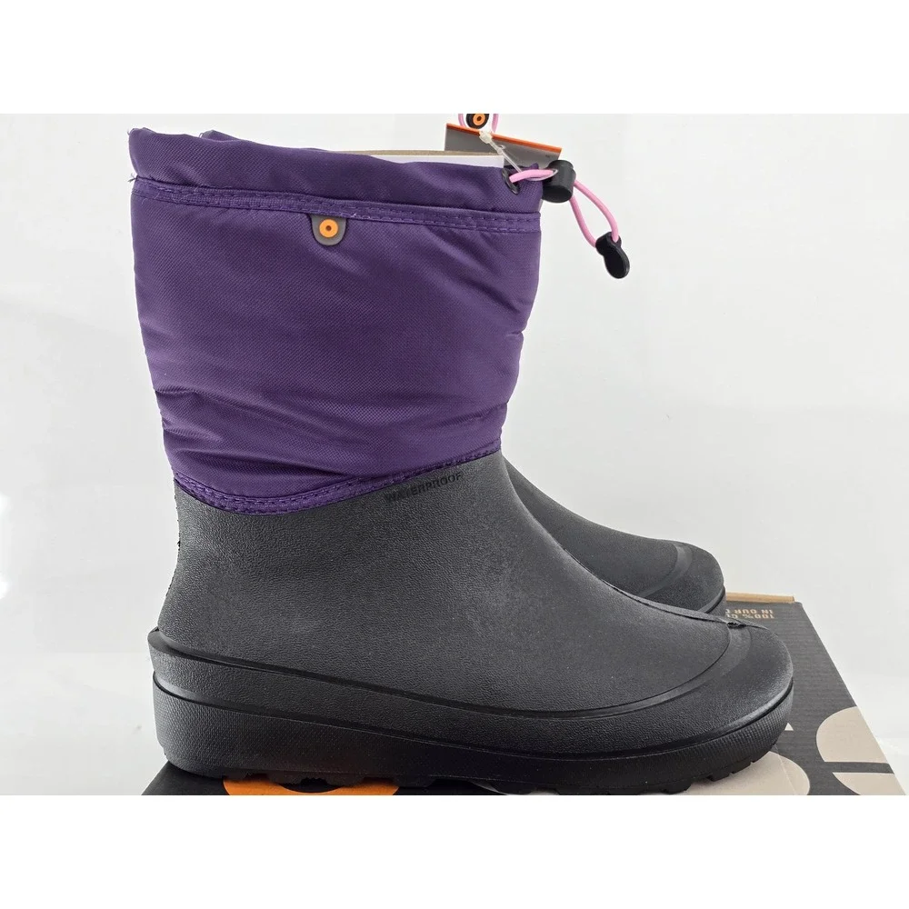 Bogs K Snow Shell Kids Size 7 Purple Multi Waterproof Insulated Boots - New